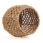 Tabouret en feuilles de bananier tressées naturel ajouré Ø49 cm texturé beige