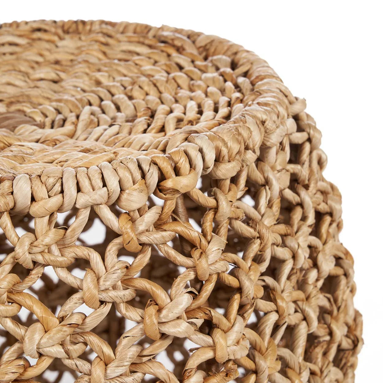 Panier de rangement décoratif en fibres naturelles tressées pour ottoman ou stockage