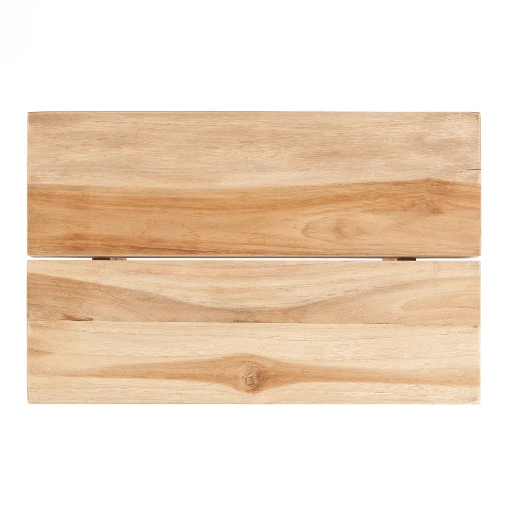 Deux planches en bois pour le tabouret Makara Naturel, design élégant et naturel