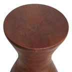 Table d’appoint en manguier brun forme sablier, H45 cm