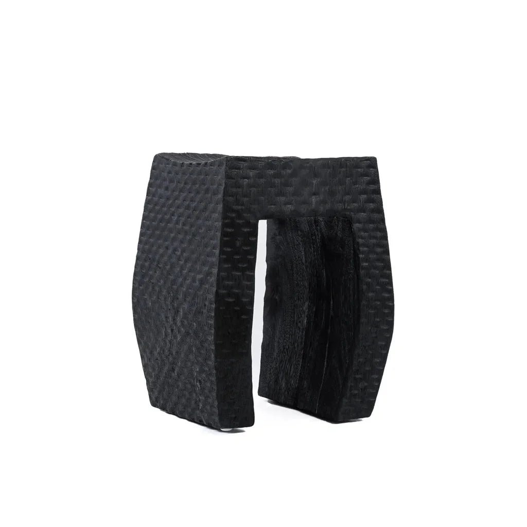 Tabouret Montano Noir avec surface texturée noire moderne et élégante