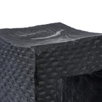 Tabouret Montano Noir en bois noir texturé pour décoration intérieure