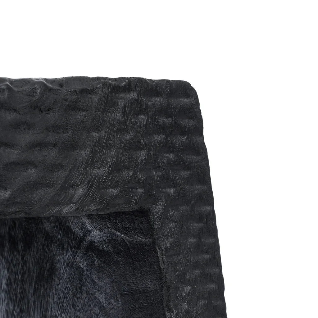 Texteured black rubber mat for Le Tabouret Montano Noir