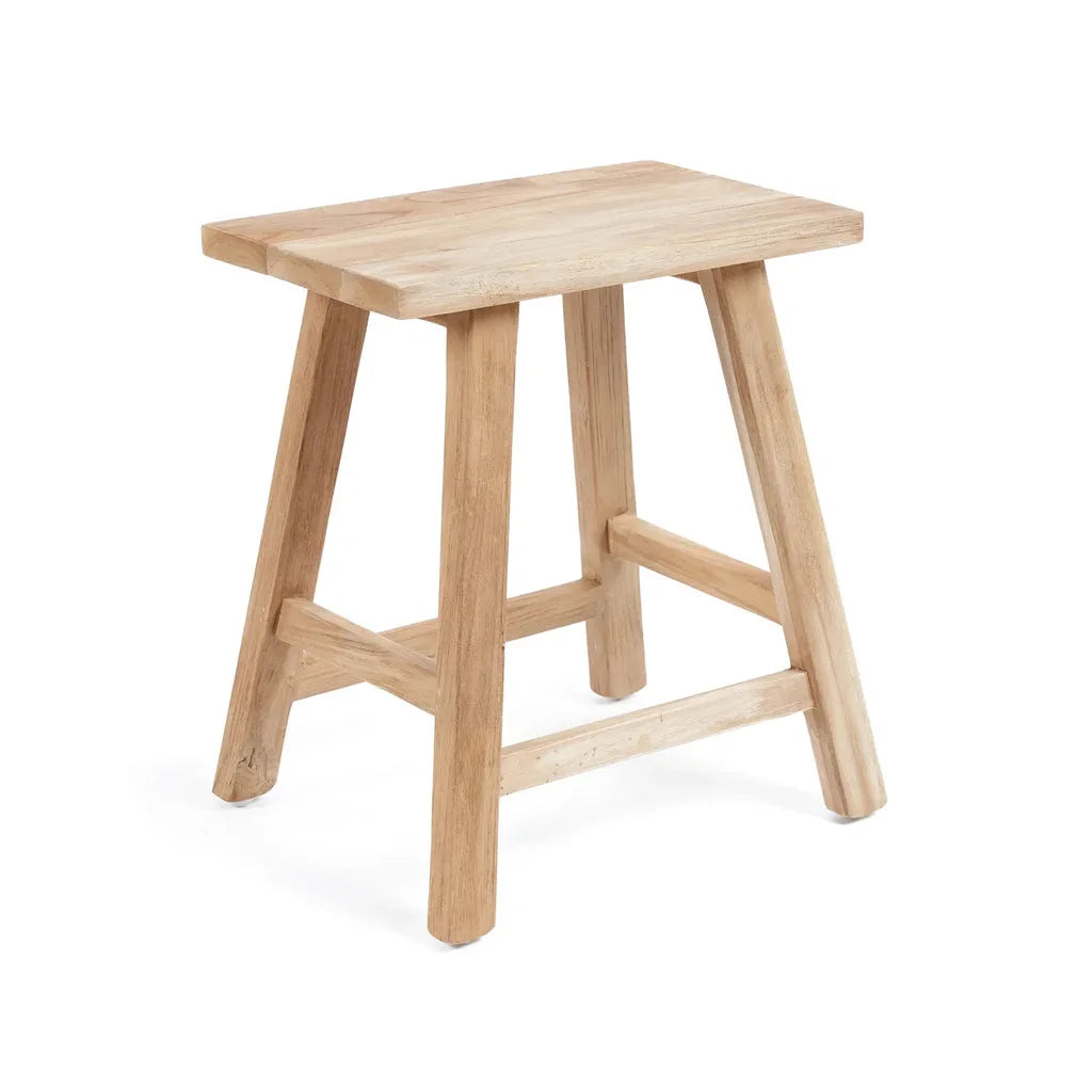 Tabouret en bois Naturel avec siège rectangulaire pour décoration intérieure