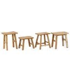 Quatre tabourets en bois naturels pour le produit Le tabouret Oriki Naturel