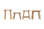 Quatre tabourets en bois naturels pour le meuble Le tabouret Oriki Naturel