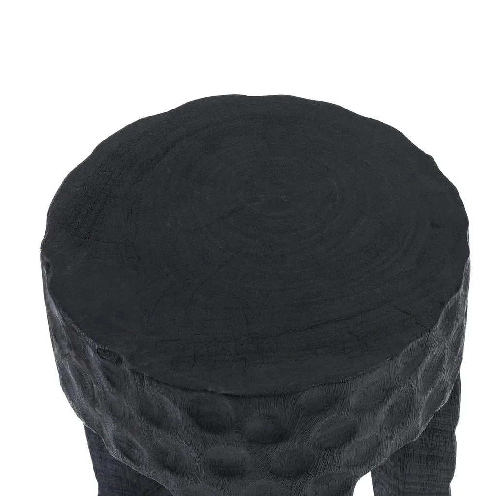 Tabouret Paramo Noir avec accent noir texturé pour décoration intérieure élégante