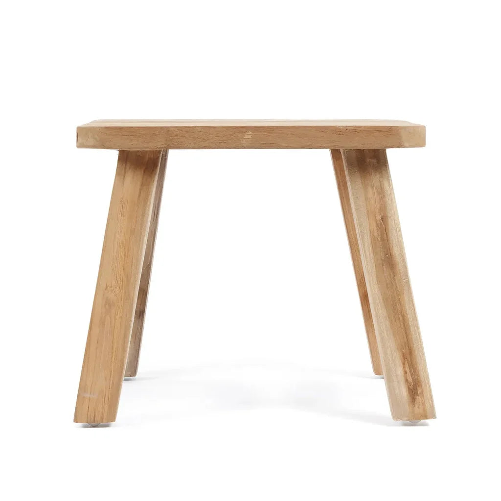 Tabouret Quincy Naturel en bois avec quatre pieds pour décoration intérieure