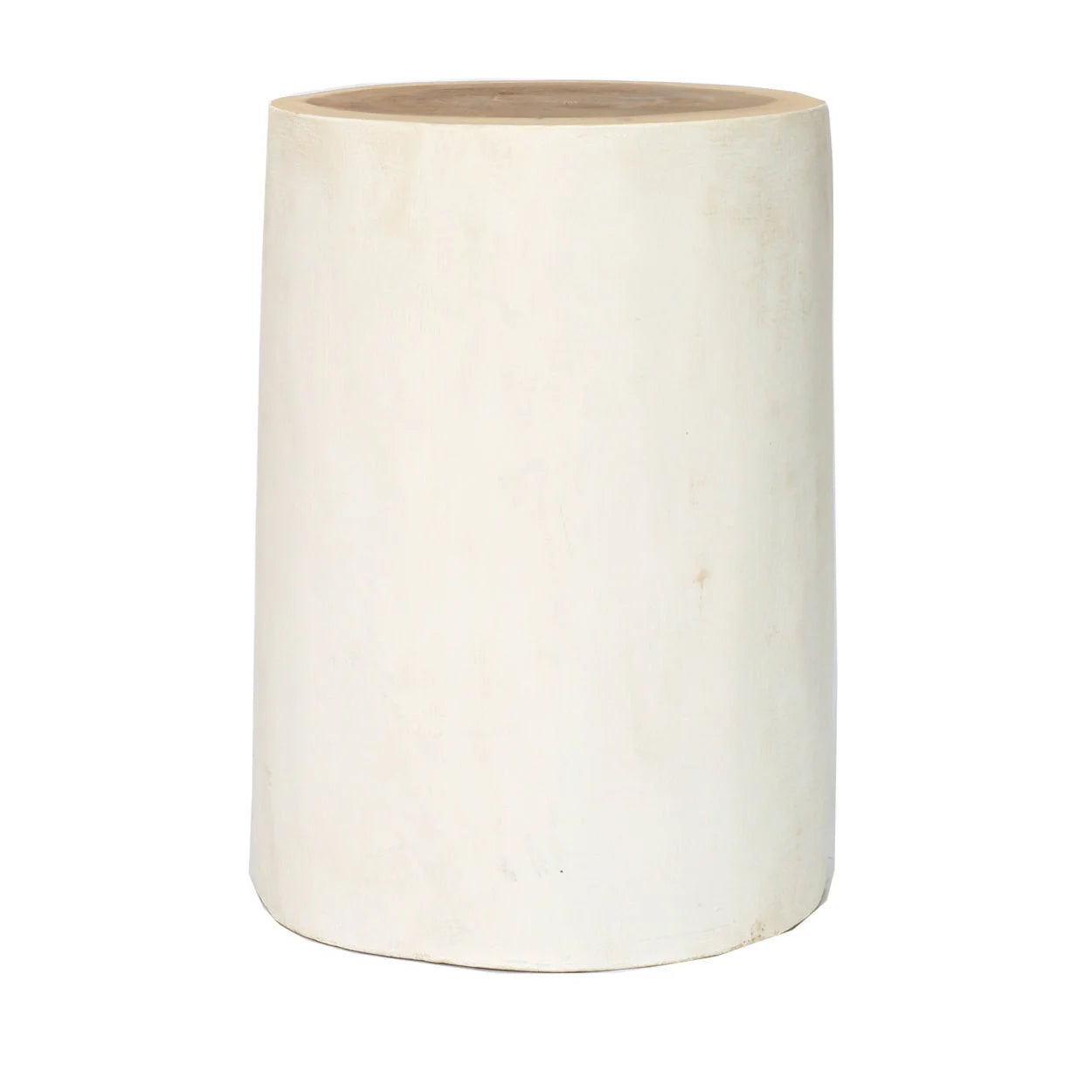 Pot en céramique cylindrique blanc naturel avec finition lisse pour plante intérieure