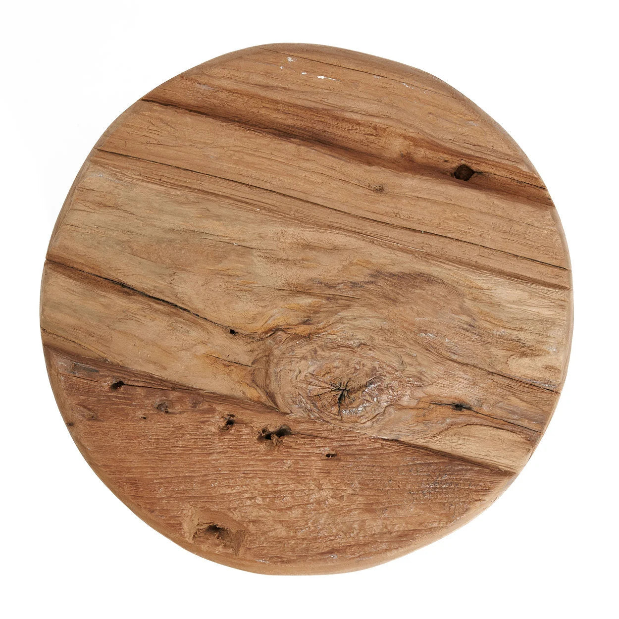 Table d’appoint ronde en teck recyclé naturel, diamètre 30 cm