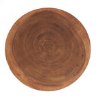 Planche à découper ronde en bois de Suar brun naturel pour décoration ou cuisine