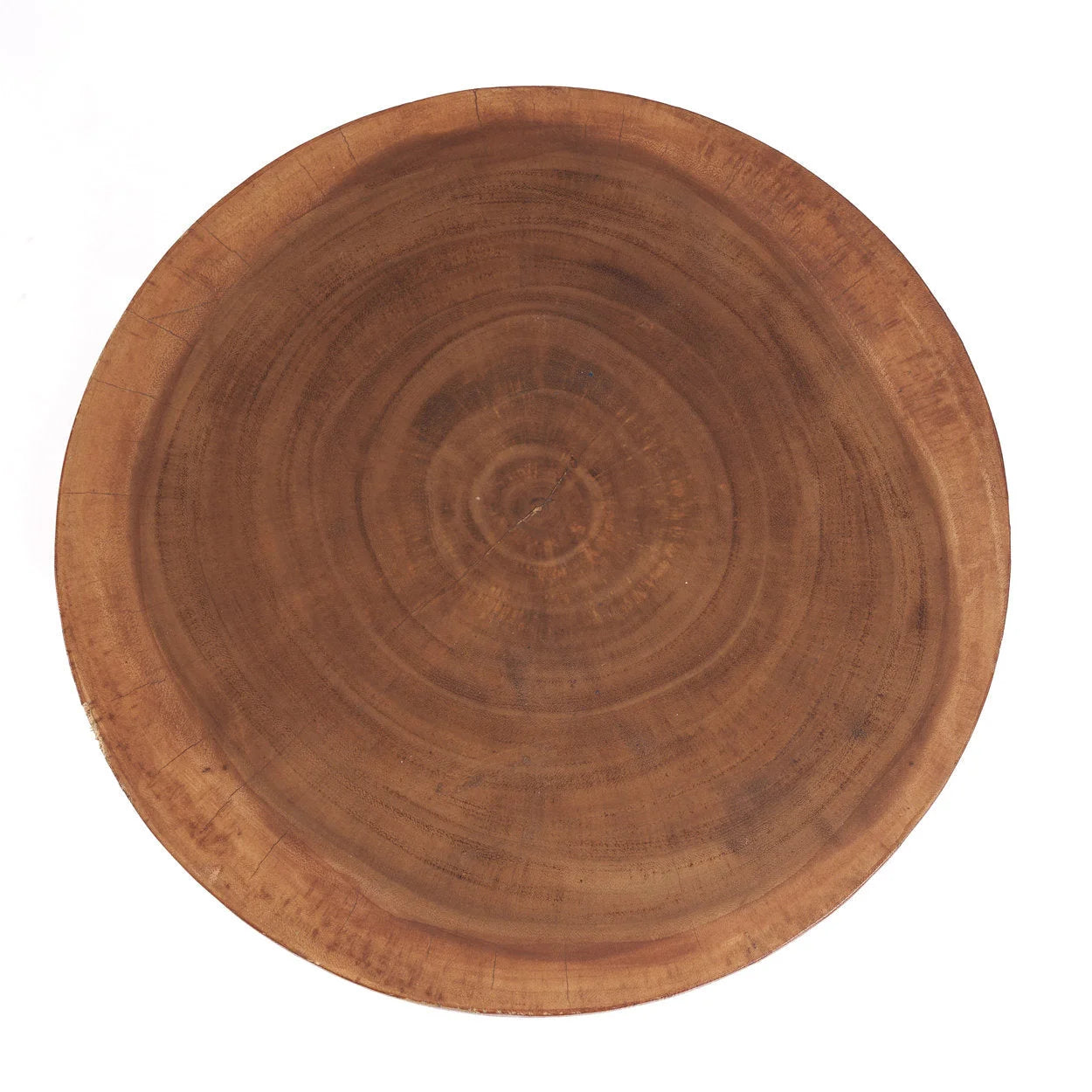 Planche à découper ronde en bois de Suar brun naturel pour décoration ou cuisine