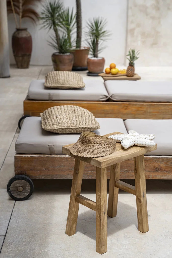 Tabouret Silla Naturel en bois rustique pour décoration intérieure élégante