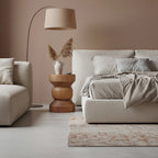 Lit massif en teck totem H45 cm, finition bois naturel