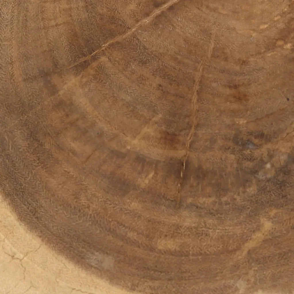 Tronçon de bois avec anneaux de croissance pour Le tabouret de la tribu Blanc naturel