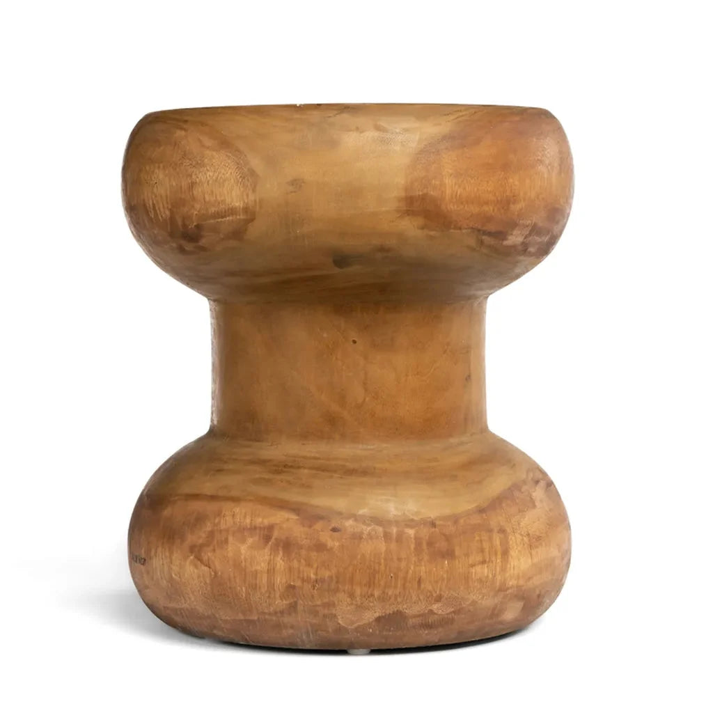 Tabouret en bois en forme de sablier Le tabouret Wayra Naturel