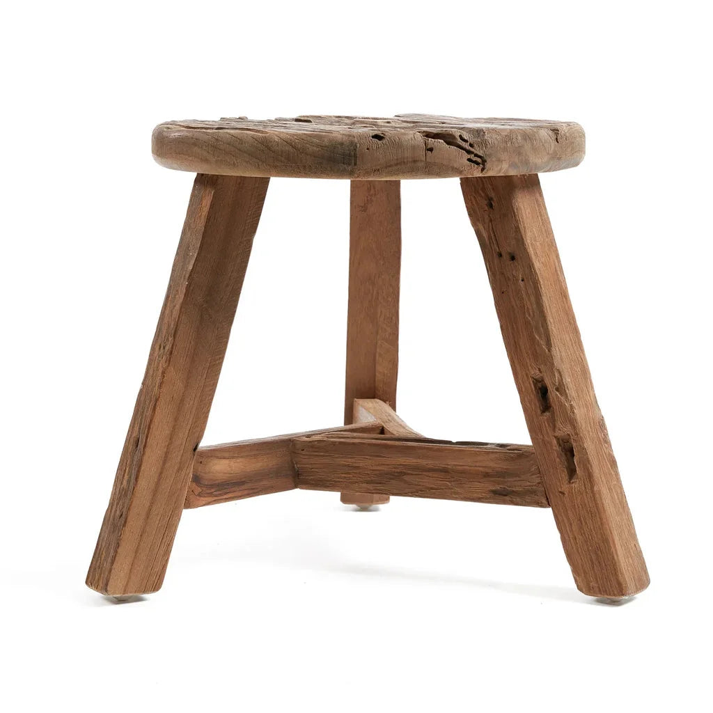 Tabouret Yatai Naturel en bois rustique pour une décoration chaleureuse