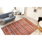 Tapis rectangulaire Faye 700 Multi / Rot 110cm x 180cm avec motifs traditionnels à rayures