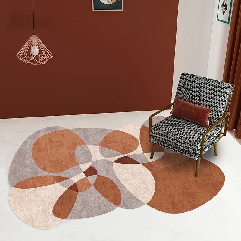 Tapis abstrait beige terre d'automne