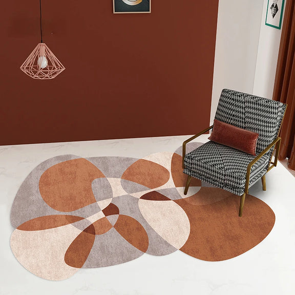 Tapis abstrait beige terre d'automne