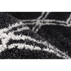 Tapis shaggy à losanges anthracite et écru en polyester, pelucheux et élégant