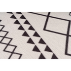 Tissu blanc avec motif géométrique noir de diamants et triangles pour Maya 400 Weiß / Schwarz