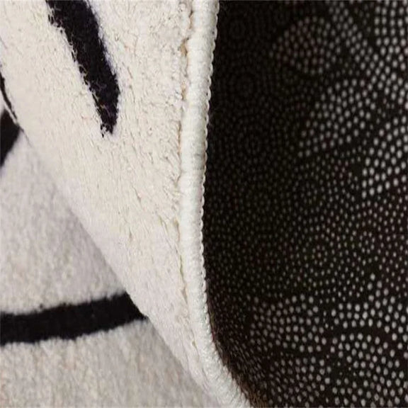 Tapis bohème noir et blanc gros plan