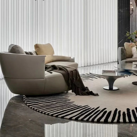 Tapis bohème noir et blanc traits