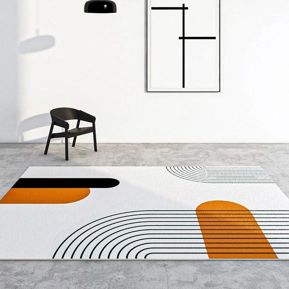 Tapis boho chic à rayures