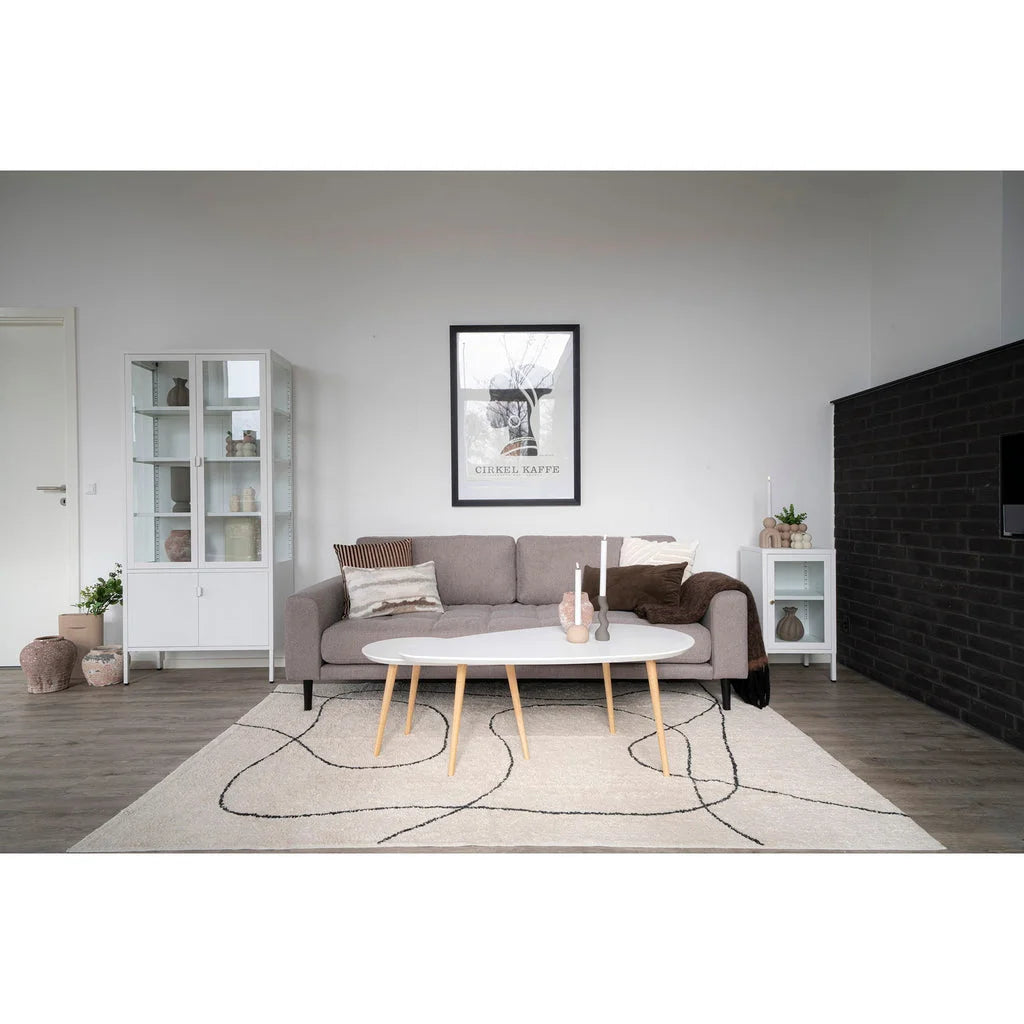 Tapis en coton imprimé noir et blanc 160x230 cm