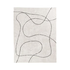 Tapis en coton imprimé noir et blanc 160x230 cm crème abstrait