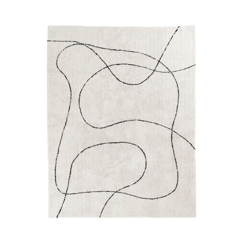 Tapis en coton imprimé noir et blanc 160x230 cm