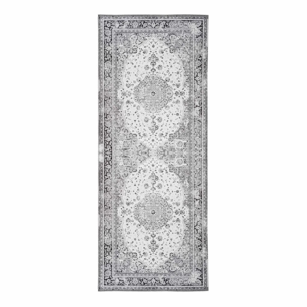 Tapis de couloir persan noir blanc 80x200 cm