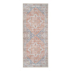 Tapis de couloir persan orange et bleu en polyester 80x200