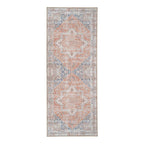 Tapis de couloir persan vintage orange et bleu en polyester 80x200