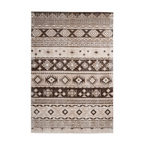 Tapis court rectangulaire avec motifs ethniques géométriques en taupe et beige 120x170 cm