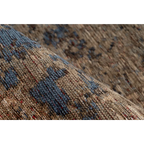 Tapis court vintage délavé marron et bleu ardoise avec texture abstraite 80x150 cm