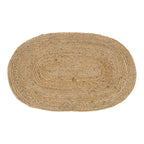 Tapis dentrée oval en jute tressée naturelle 50x80 cm idéal pour l’entrée