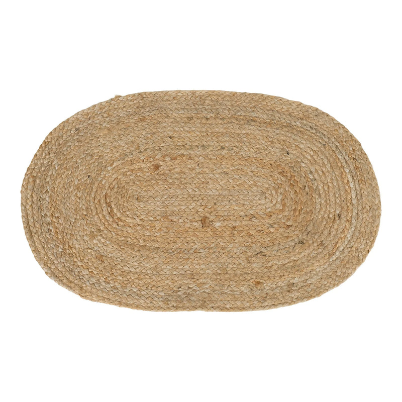 Tapis d’entrée ovale en jute tressée naturelle – 50x80 cm
