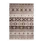 Tapis ethnique motifs géométriques taupe et beige 160x230 cm, tapis rectangulaire à motifs