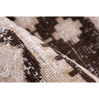 Tapis ethnique motifs géométriques taupe et beige, tapis tissé brun et beige