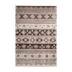 Tapis ethnique motifs géométriques taupe et beige avec motif tribal abstract