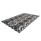 Tapis ethnique tissé motifs Aztec noir et blanc en coton 200x290 cm