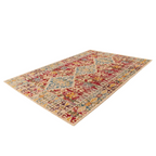 Tapis géométrique multicolore effet vieilli 120x180 cm avec motifs abstraits délavés