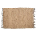 Tapis en jonc d’eau naturel 260x180 cm avec franges, rectangle, brun clair, tissé