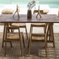 Table de salle à manger en bois avec ensemble de chaises, produit tapis en jonc de mer naturel 200x300 cm rectangulaire