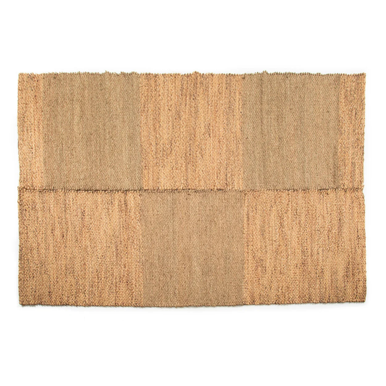 Tapis en jonc de mer naturel 280x175 cm style bohème avec coutures visibles