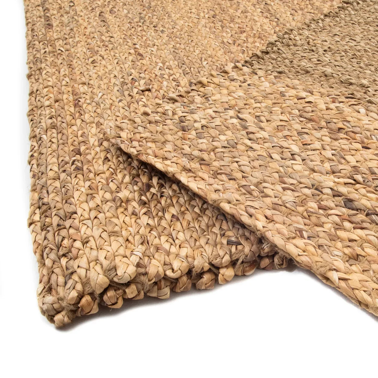 Tapis en jonc de mer naturel 280x175 cm style bohème avec tresse en jute