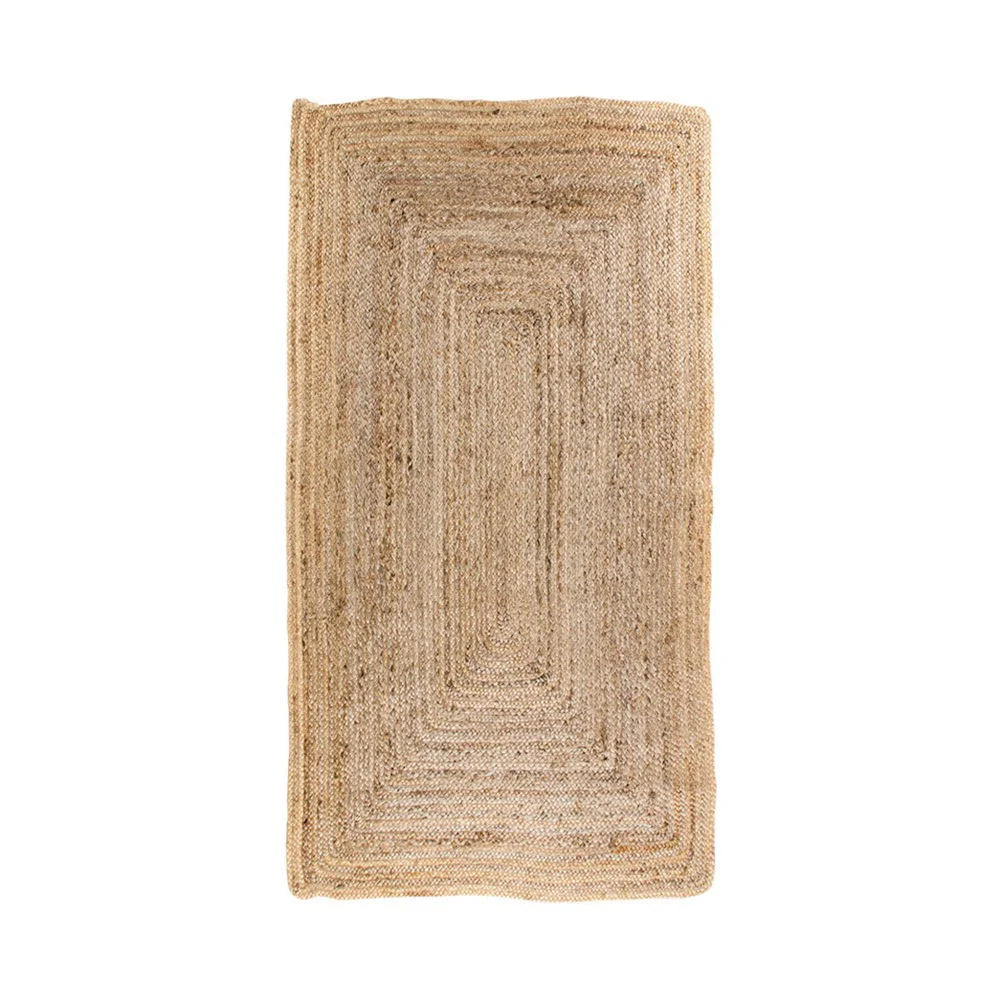 Tapis en jute tressée naturelle rectangulaire 65x135 cm pour décoration durable