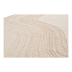 Surface sablonneuse ondulée du Tapis en laine fait main beige et ivoire 160x230 cm